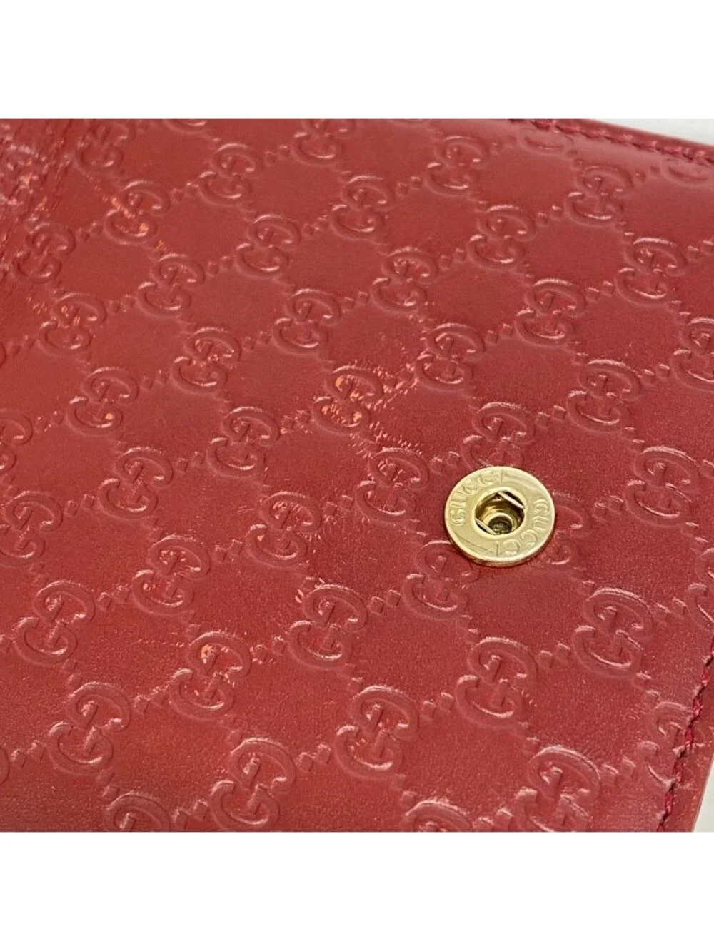 Gucci Wallet Micro Guccissima Leather Bordeaux Gold - Picture 6 of 9